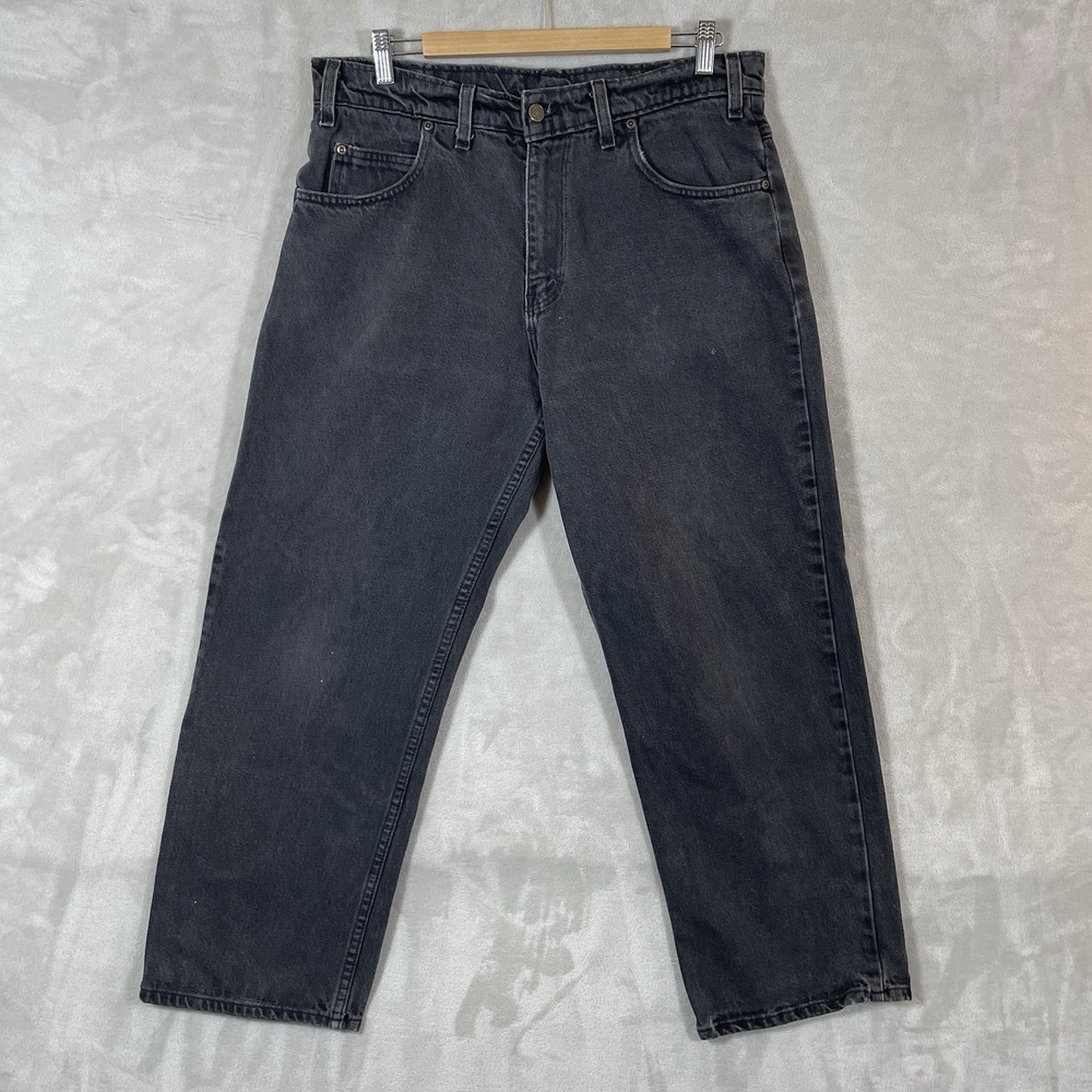 Vtg PRSN BLU Prison Blues Black Jeans Mens 36 (fit 35x27) Faded 90s USA Made